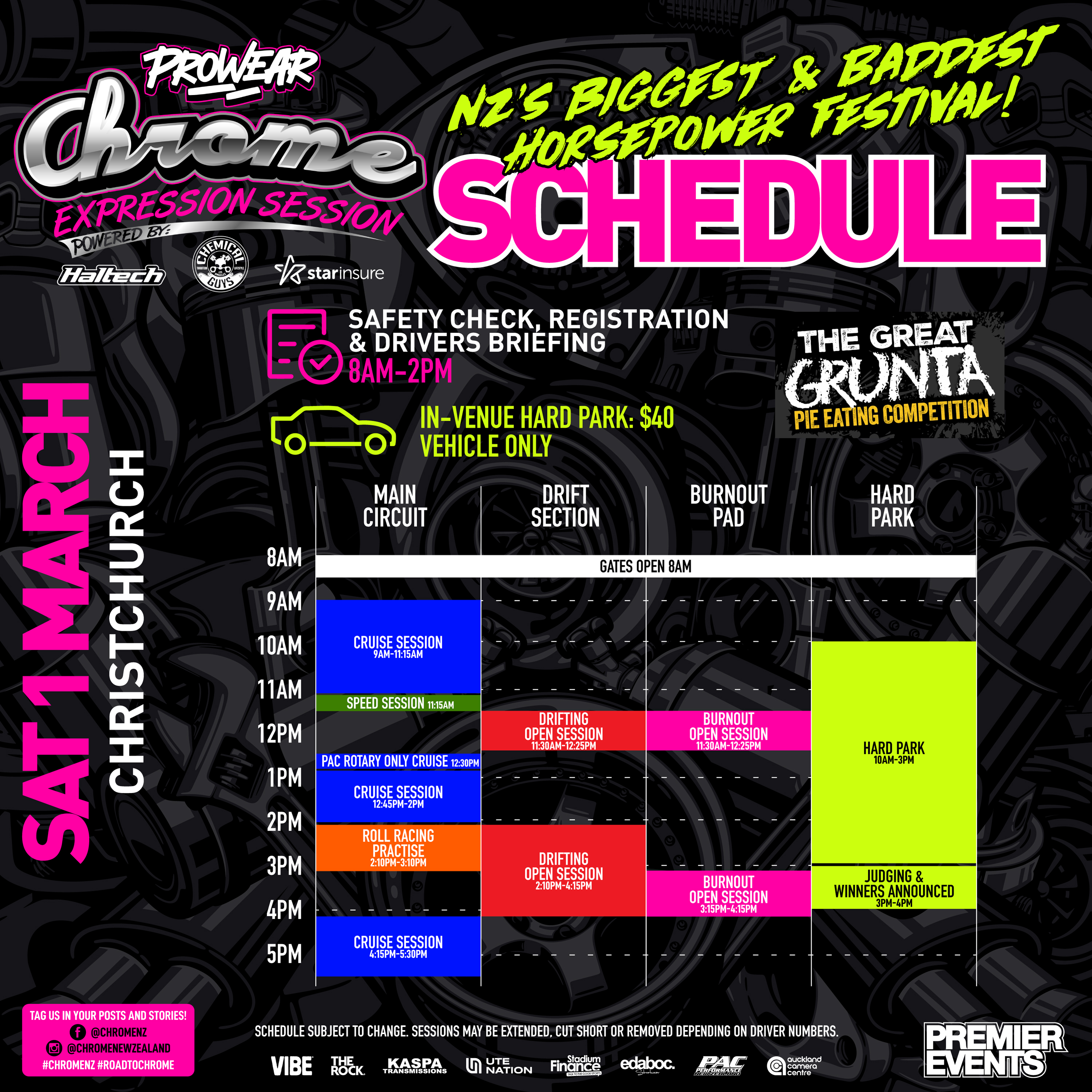 ChromeCHCH25 Schedule Sat