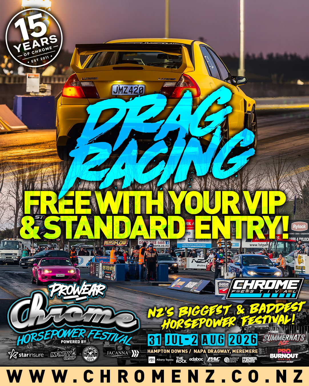 Free Drag Racing Included with Your Chrome Entry