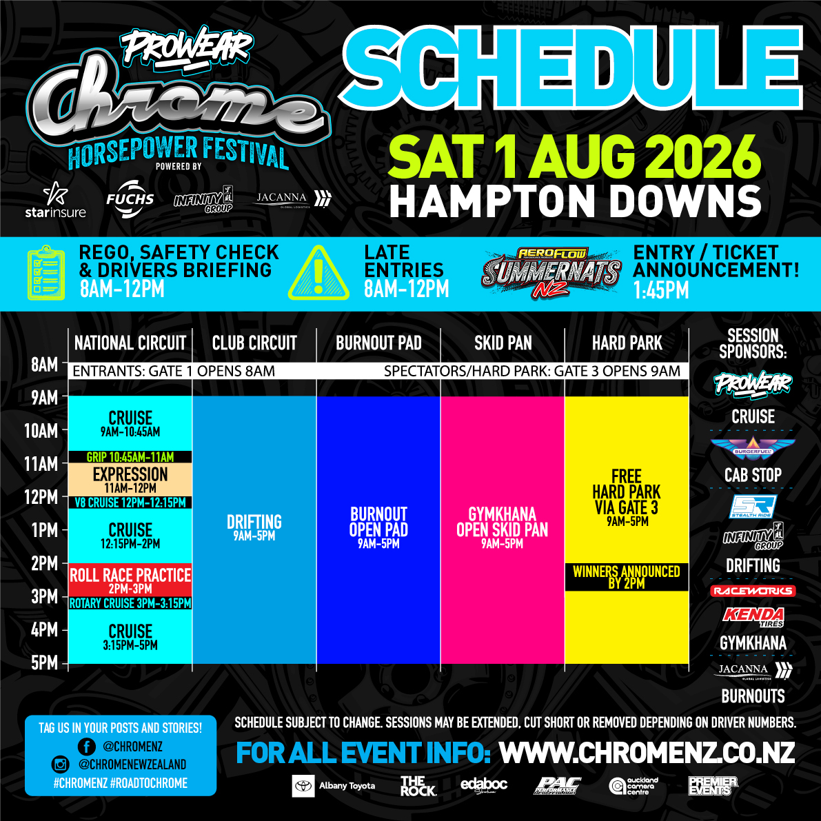 chromehd26 schedule sat